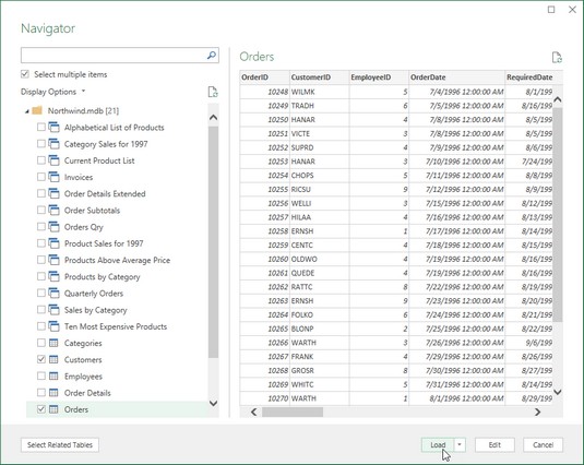 using Excel to query Access