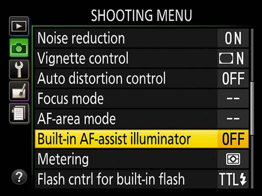 AF-assist lamp Nikon D3500