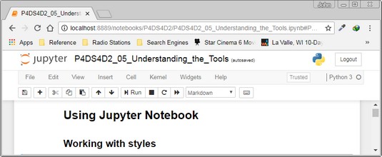 Jupyter Notebook headings