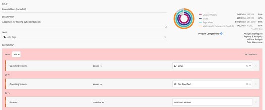 Adobe Analytics bots custom segment