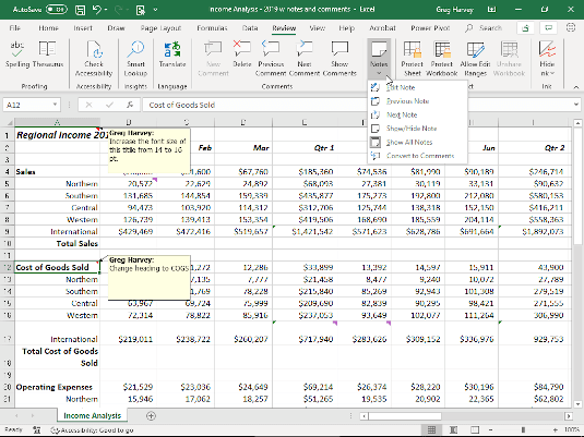 Worksheet with all notes displayed.