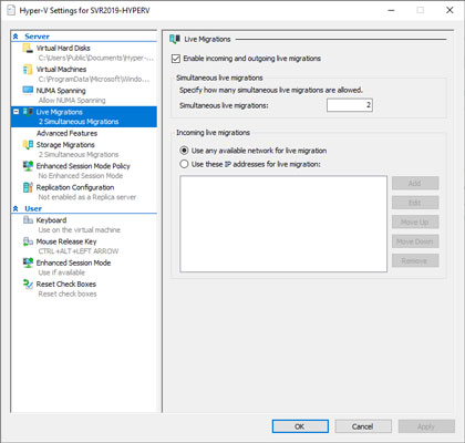 Live Migration of VMs