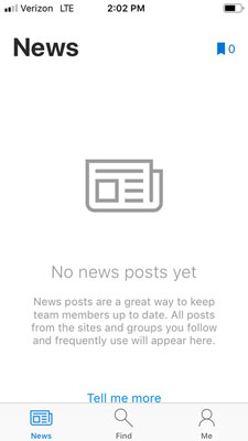 SharePoint Mobile News tab