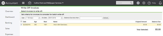 Writing off invoices in QBO