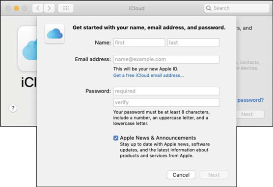 Create an iCloud email address to use as your Apple ID.