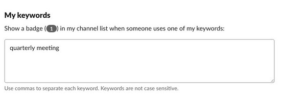 Slack keyword alert