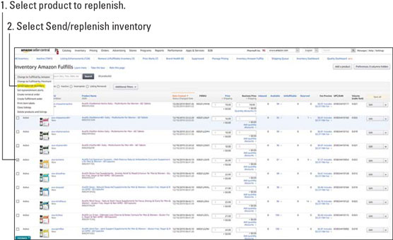 replenish FBA inventory