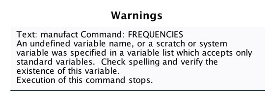 SPSS Statistics warnings