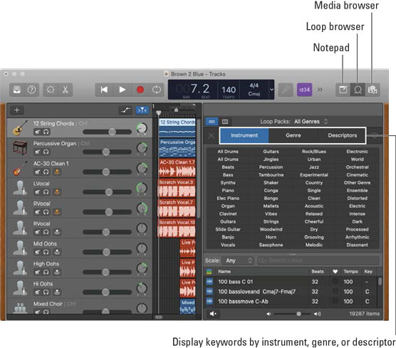 GarageBand loop browser