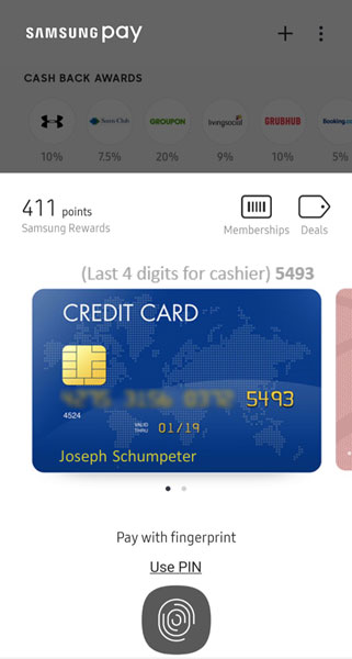 Samsung Pay before fingerprint
