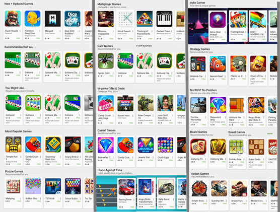 The Games Home screen in Panorama.