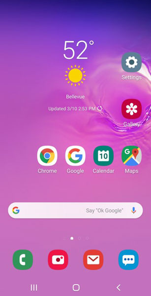 Galaxy S20 Home screen