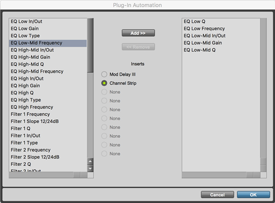 Plug-In Automation dialog box