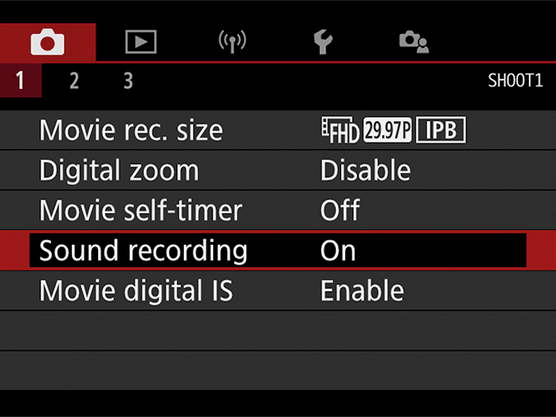 Audio Input Options Canon EOS Rebel T8i/850D