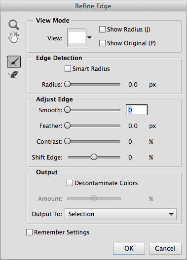 Fine-tune your selection with Refine Edge.