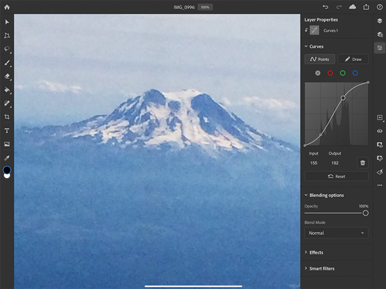 Photoshop on the iPad interface