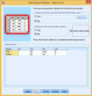 Click Next. Save the format, grab the syntax, or enable caching.