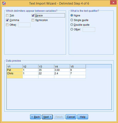 Specify delimiters and quote characters.