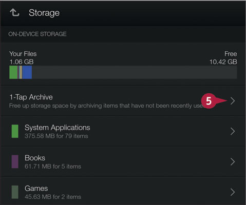 Tap the 1-Tap Archive (5).
