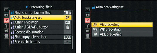 Select Auto Bracketing Set and press OK.