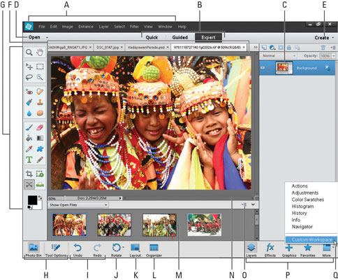 Open the Photo Editor and choose Expert mode.