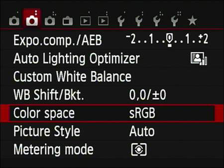 Change the color space from sRGB to Adobe RGB.