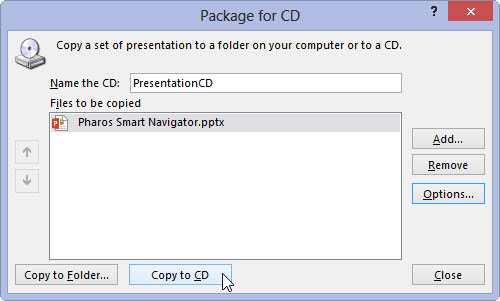 Click Copy to CD.