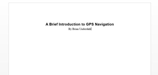 Ensure that the insertion pointer is again on the document’s first page.