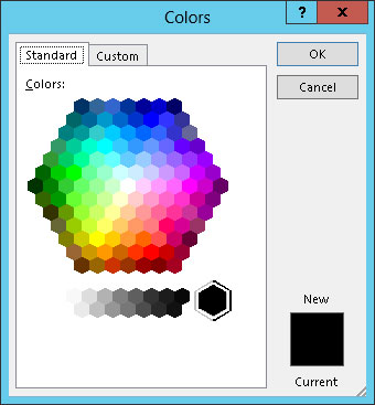 If you don’t like any of the choices, click the More Colors button.