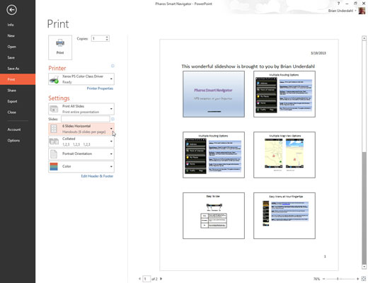 Print a handout to see whether your changes worked.