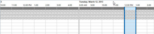 On the timeline at the top of the Attendee Availability page, click your preferred meeting time.