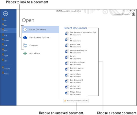 Choose the Open command.