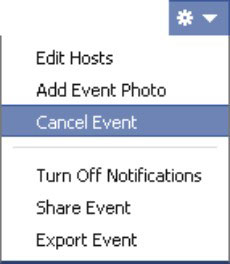 Choose Cancel Event from the drop-down menu that appears.