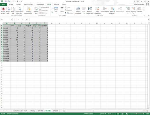 Repeat Steps 3 through 5 until you’ve selected all the ranges that you want included in the nonadjacent selection.