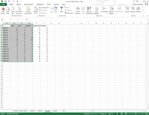 Use the arrow keys to extend the cell range until you’ve highlighted all its cells.