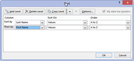 (Optional) Select a second field to sort on in the Then By drop-down list and select either the ascending or descending option in its Order drop-down list to its right.