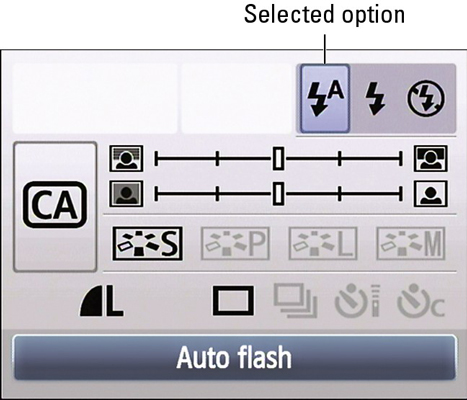 Press the cross keys to move the highlight over the setting you want to adjust.