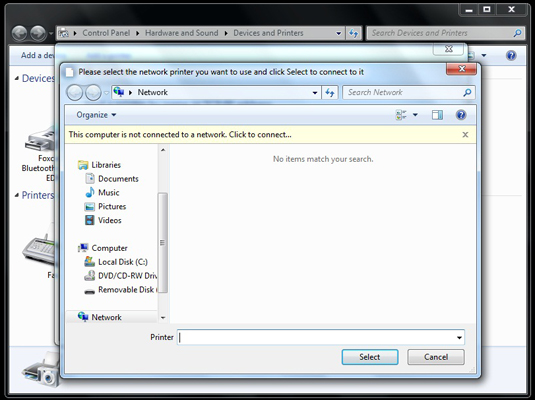 If you see your printer in the list, go to the next step. If Windows isn’t finding it, click the Stop button and then click The Printer That I Want Isn’t Listed. Click the Browse button and then locate the printer on your network.