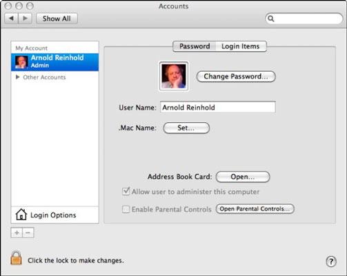 Select System Preferences from the Apple menu and click the Accounts icon.