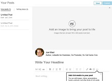 Click the Publish a Post link from either your home page or the LinkedIn Pulse home page.