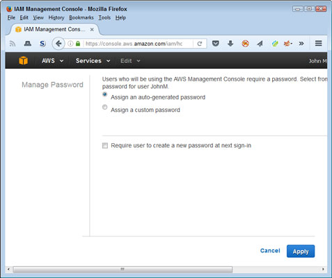 Click Manage Password.