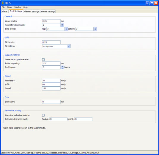 On the Print Settings tab, select suitable print settings for your model.