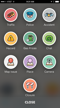 Report what you see to keep other Wazers informed.