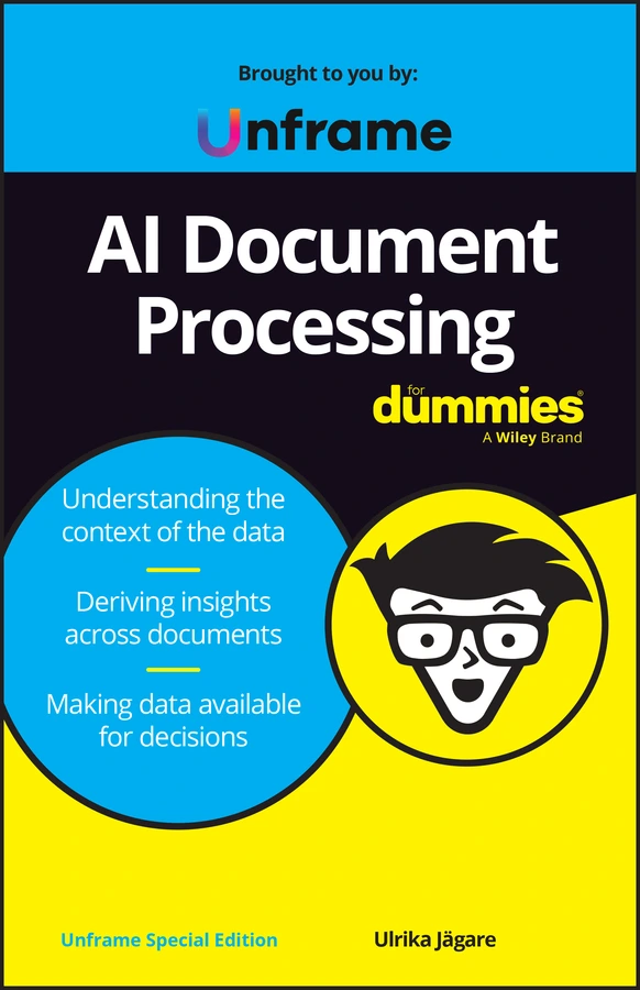 AI Document Processing for Dummies, Unframe Special Edition book cover