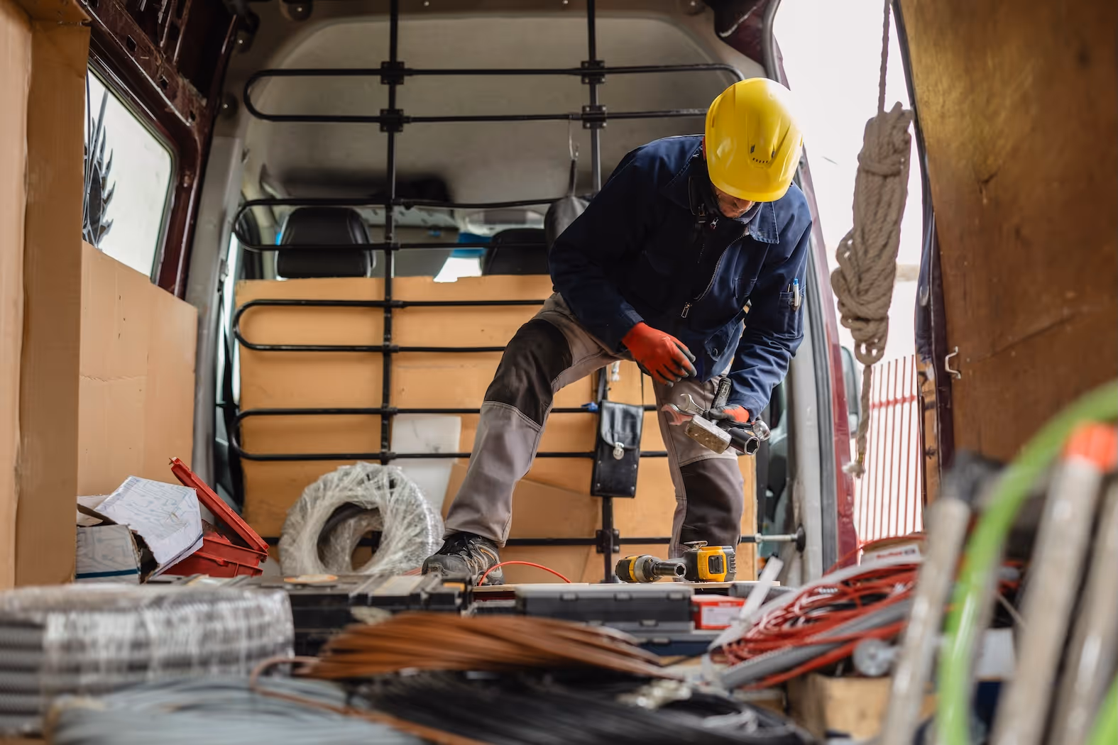 A construction worker, representing material-heavy industries that often get MCAs, and factor rates.