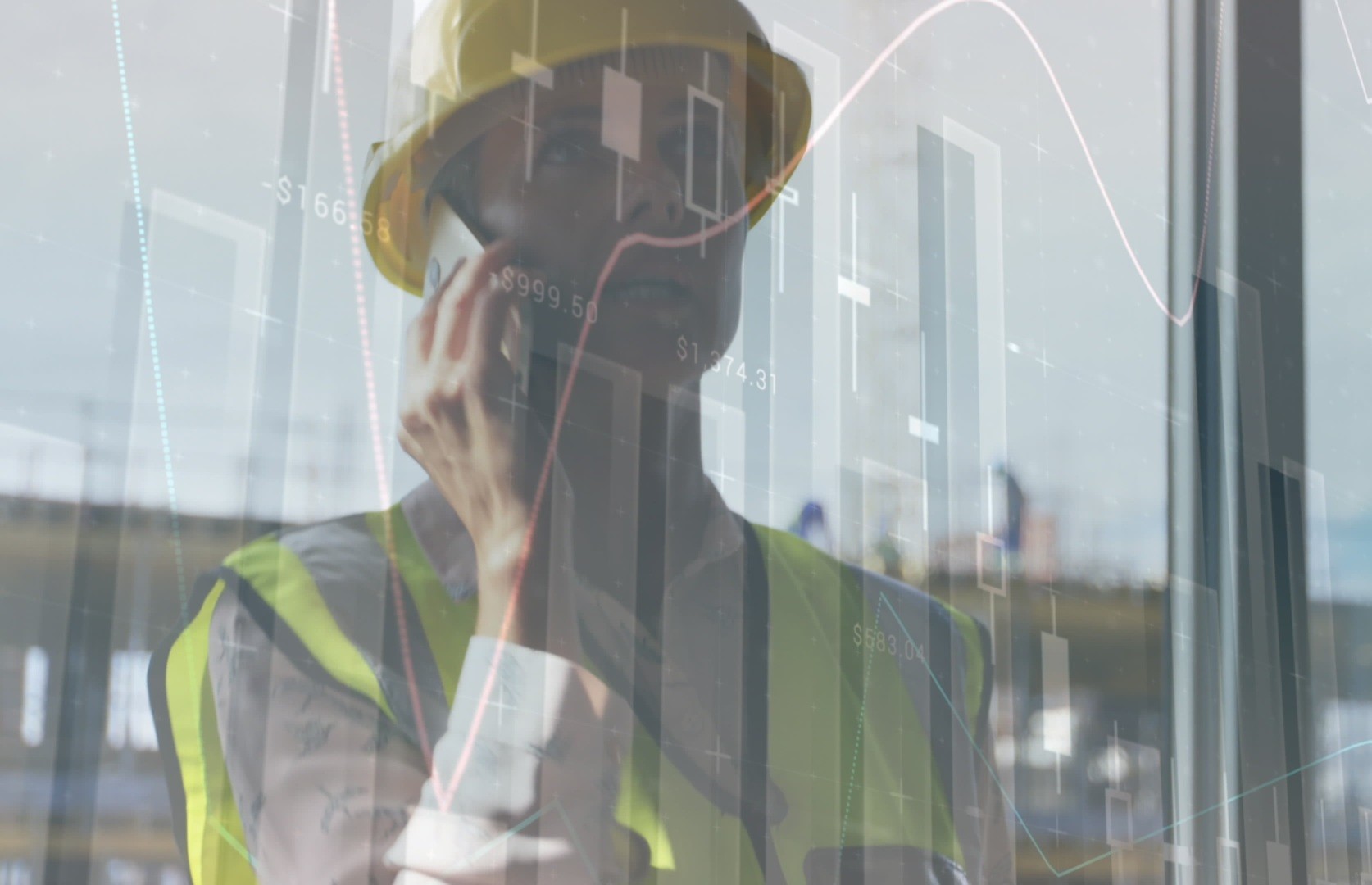 Construction worker in a reflective safety vest and, illustrating the financial pressure and cash flow challenges contractors may face with MCA debt.
