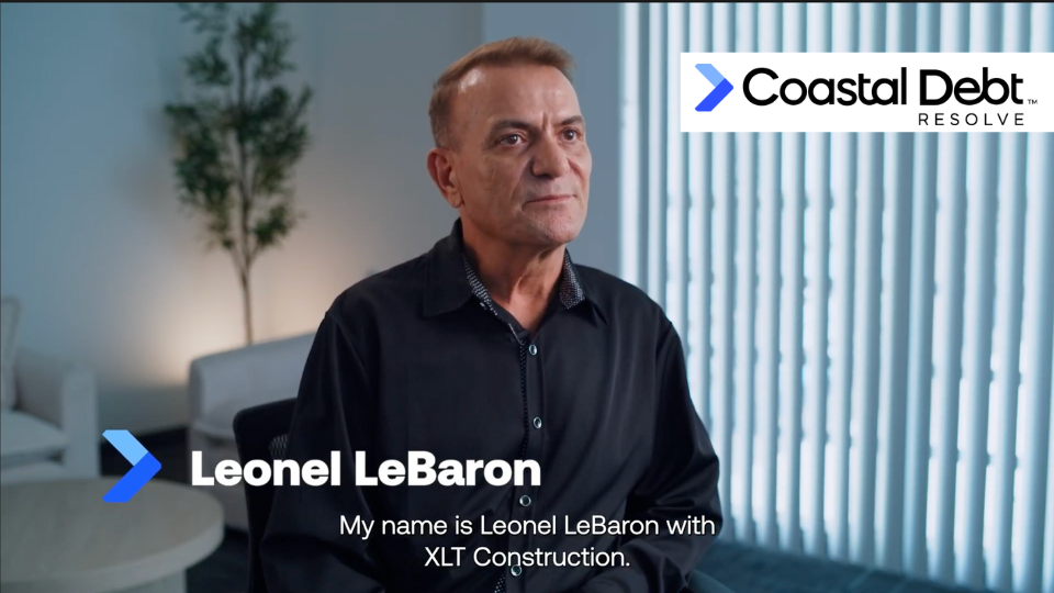 Leonel LeBaron, owner of XTL Constraction  looks into the camera  ready to tell her MCA debt relief story.