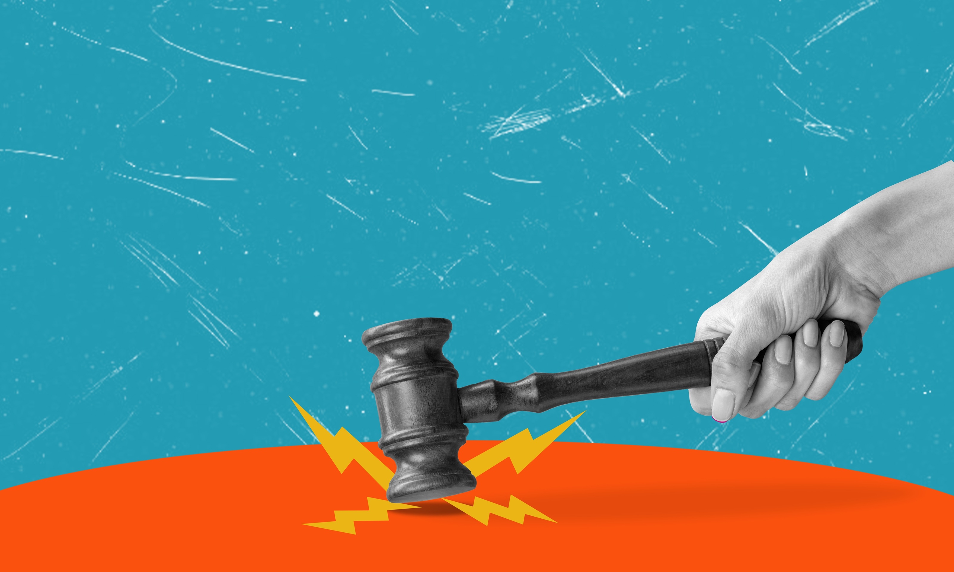 Illustration of a hand striking a gavel, accompanying Coastal Debt Resolve’s guide to New York merchant cash advance laws and confessions of judgment.