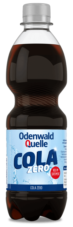 0,5 Liter PET-Flasche mit Cola Zero von der Odenwald Quelle