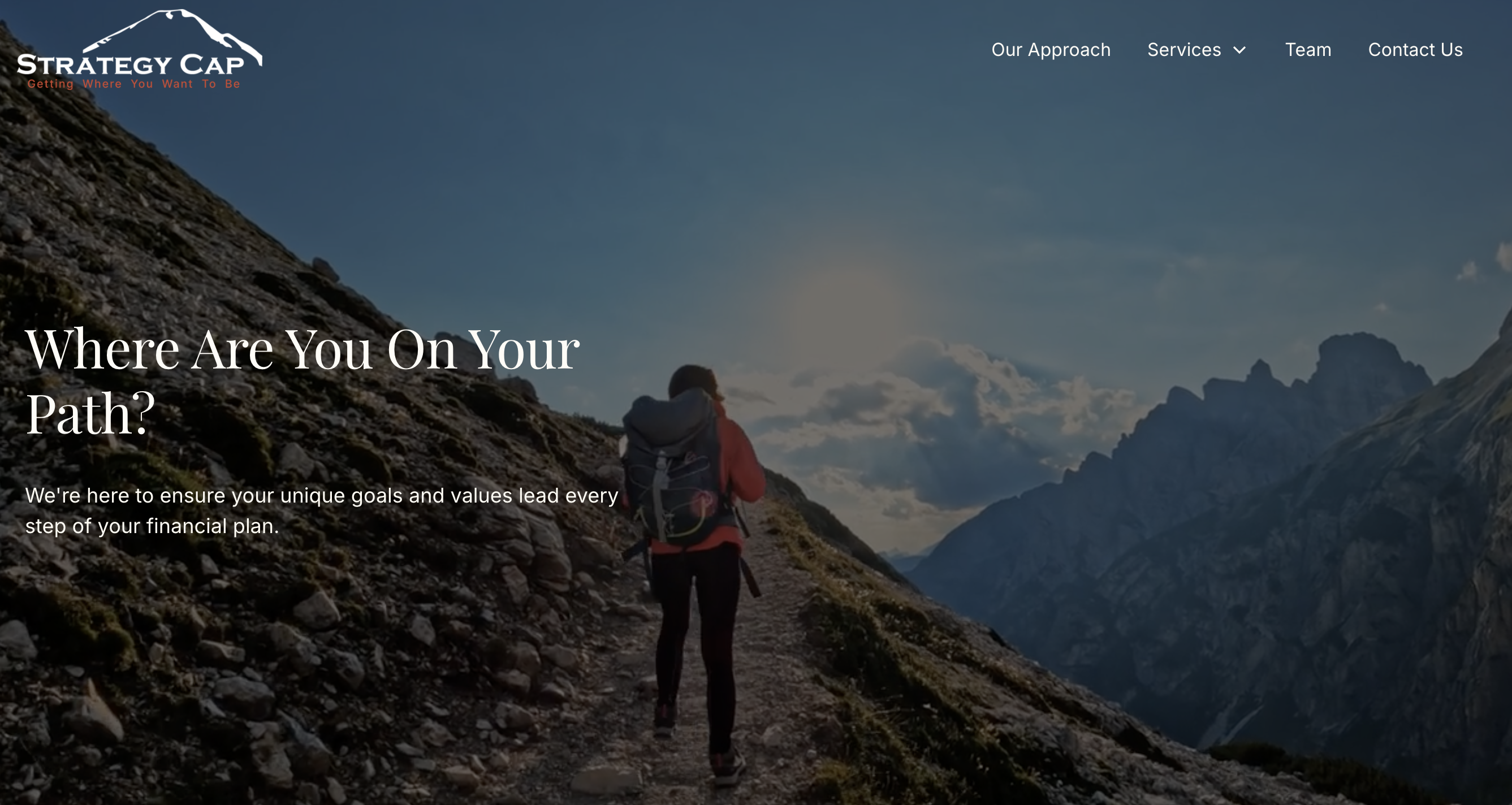 financial services website homepage
